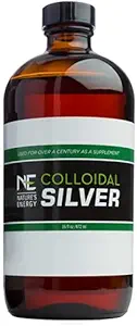 Naturens Energy Colloidal Silver| 16 Oz, Effektiv, Antiseptisk och Deodorizer för inomhus, Steric och Electrostatic Stabilized| 40 ppm