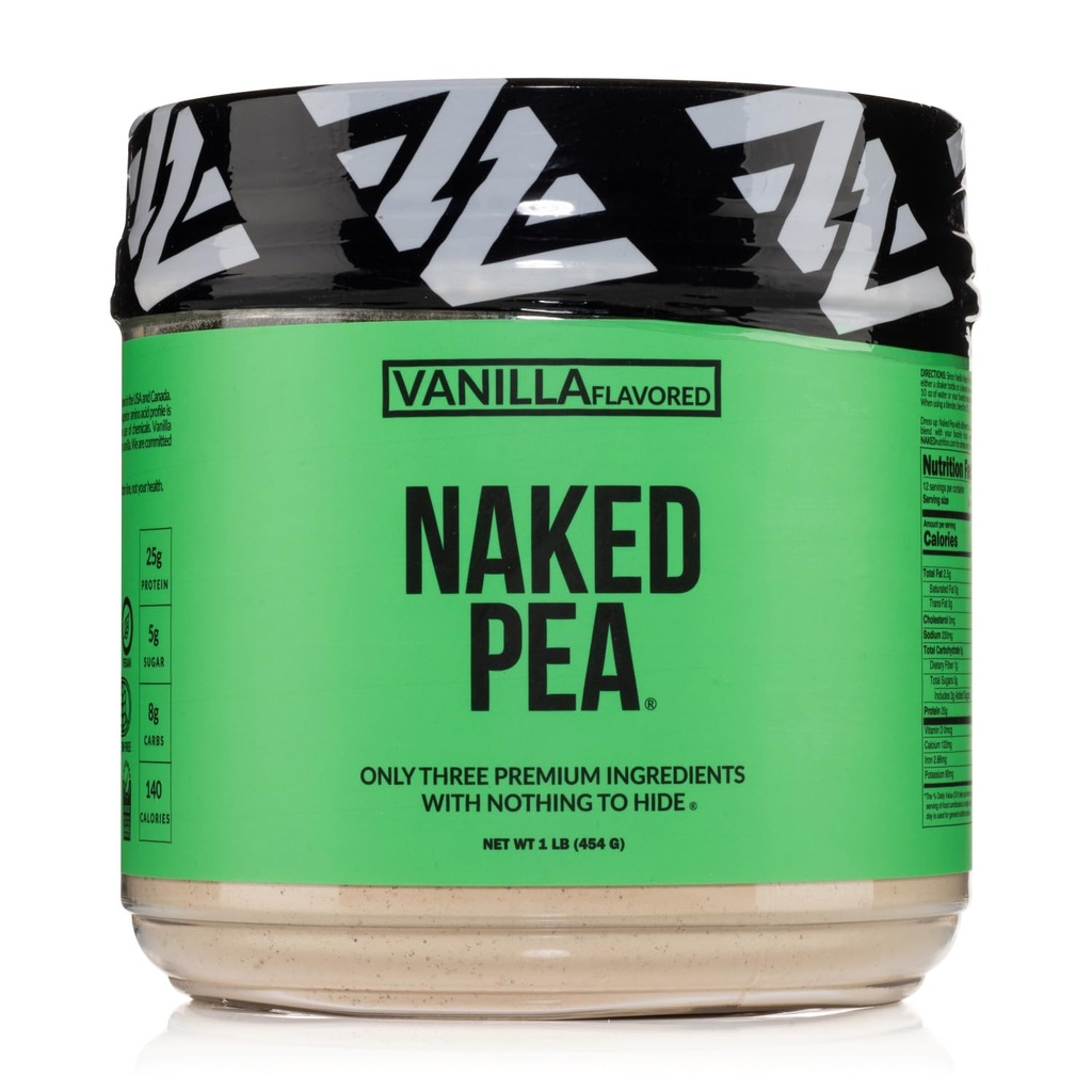 Vanilla Pea Protein Isolate från nordamerikanska gårdar, endast 3 ingredienser, Vanilla Vegan Protein, Gluten-Free, Soy Free, GMO Free - 1LB