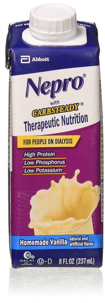 Nepro komplett näring med Carb Steady Vanilla Liquid - 8 Oz / Containers, Case of 24 av Nepro