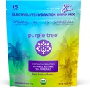 Purple Tree Organic Electrolyte Hydration Packets - Pina Colada Flavor, Sugar-Free Liquid Hydration Sticks för snabb rehydrering, Daily Electrolyte Drink Mix för Dehydration Relief, 15 To-Go Packs
