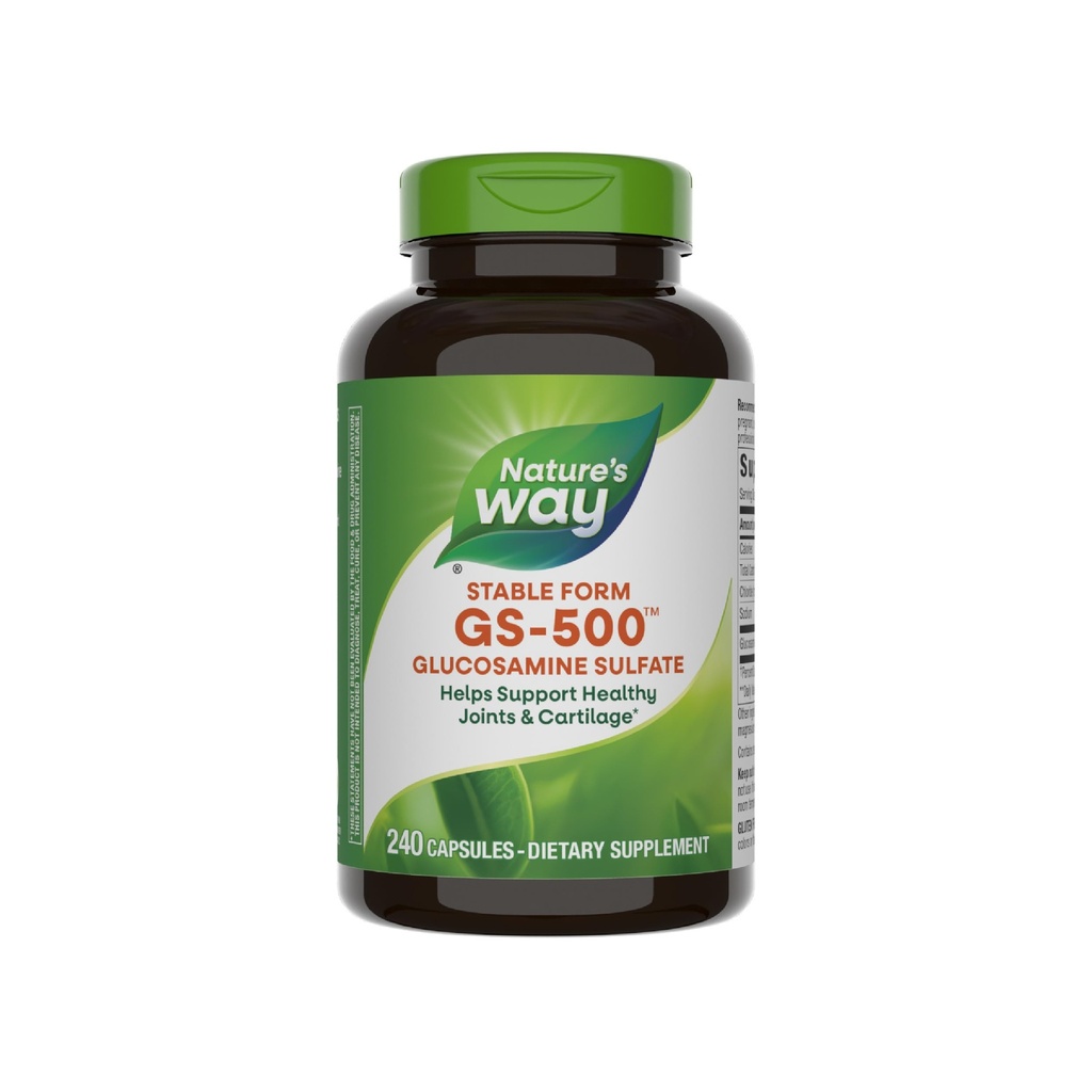 Naturens sätt GS-500 glukosaminsulfat, Gemensamt hälsotillskott*, 240 kapslar