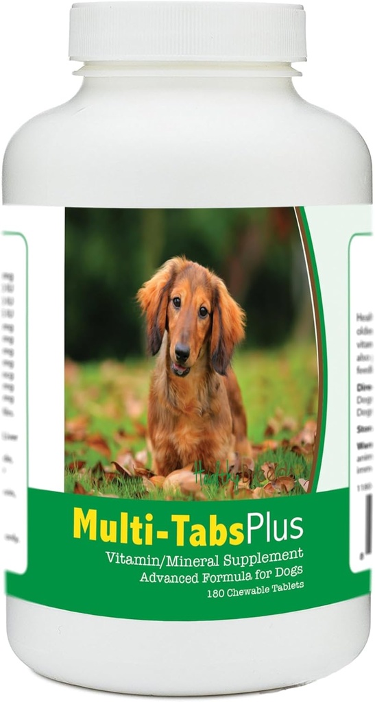 Hälsosamma raser Dachshund Multi-Tabs Plus Chewable tabletter 180 greve