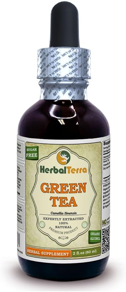 Herbal Terra LLC Green Tea (Camellia Sinensis) Tinktur, Organic Dried Leaves Liquid Extract 2 oz