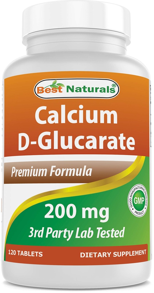 Bästa naturliga kalcium D-Glukarat 200 mg 120 tabletter