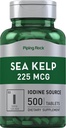 Piping Rock Sea Kelp Supplements | 225mcg | 500 tabletter | Non-GMO, Gluten Free