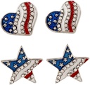 PRETYZOOM Patriotic Earrings American Flag Eardrop för kvinnor Jewelry Eardrop Lightweight Fashionable Party Accessory