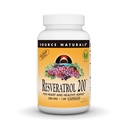 Källa Naturals Resveratrol 200 mg för hjärta och hälsosam åldrande - 120 vegetariska kapslar