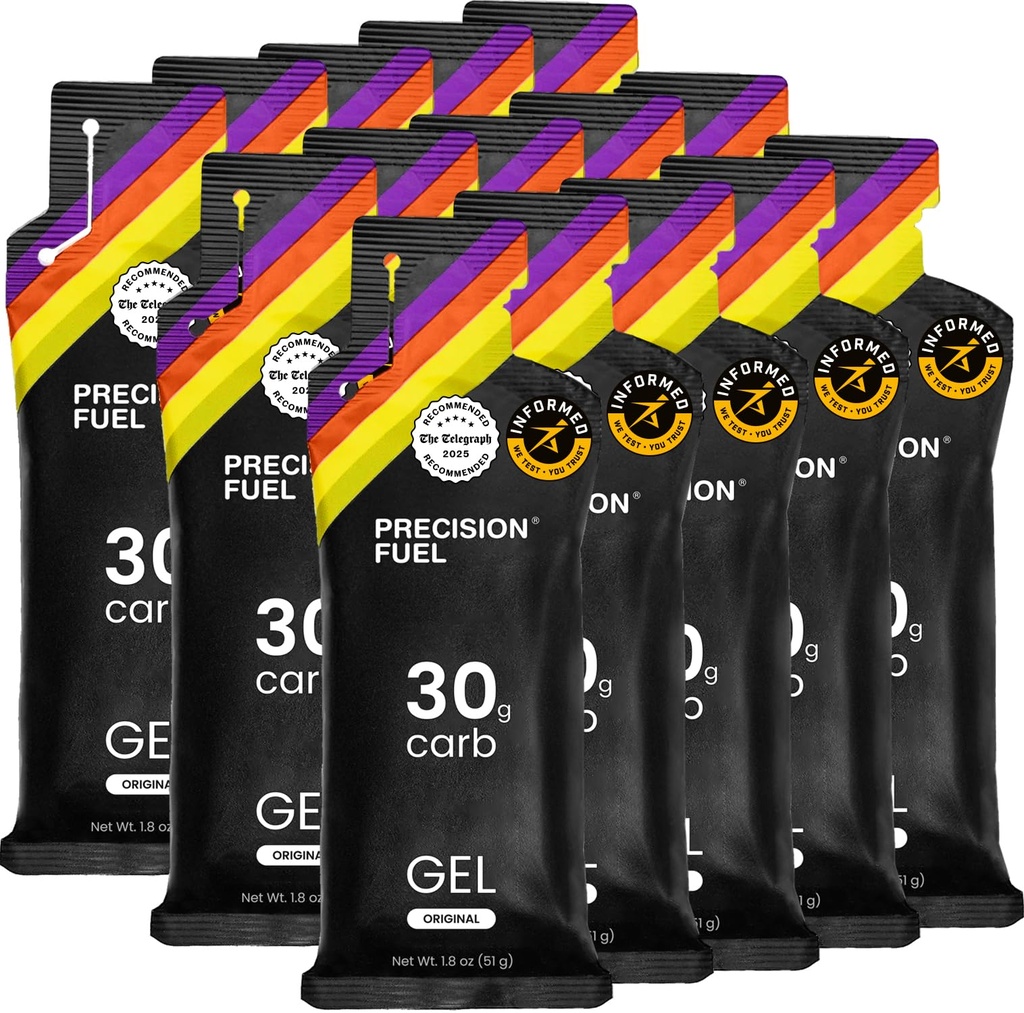 Precision Fuel 30 Energy Gels - Mild, Neutral Flavour Running Gels för uthållighet idrottare, 30g kolhydrat, Easy-to-Digest, Perfekt för körning och långvarig sport (Pack av 15)