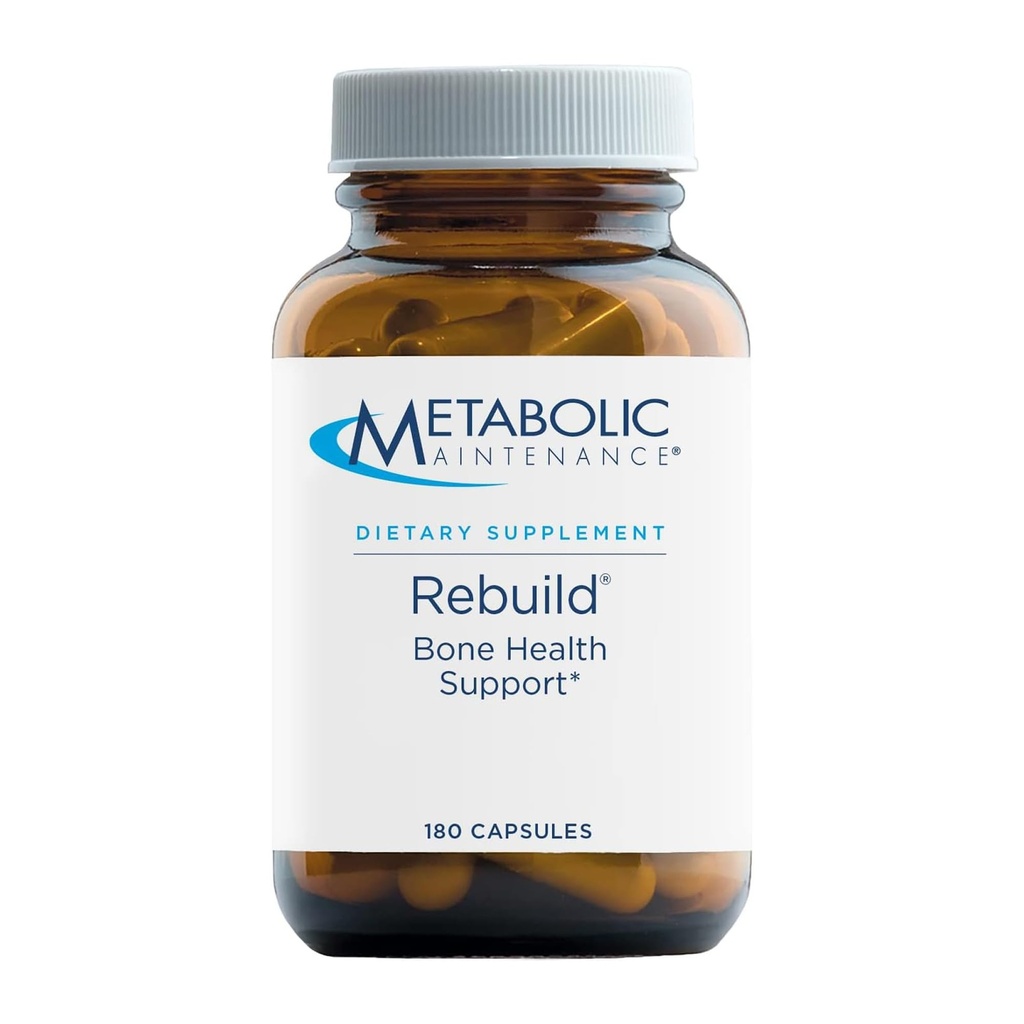Metabolic Maintenance Rebuild - Bone Health Support Supplement med kalcium, vitamin D + K2, Zink, Magnesium Citrate + Spårmineraler, Inga filler (180 kapslar)