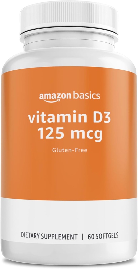 Grundläggande - Vitamin D3, 125 mcg, 60 Softgels (1 per portion), Gluten Free