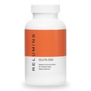 Relumins Gluta 500 Chewable Tablets med Glutathione, Hyaluronic Acid, Vitamin C, Biotin & Collagen - Stöder Hud Ton & Glow - Fruit Punch Flavor - Made in USA - 60 tabletter