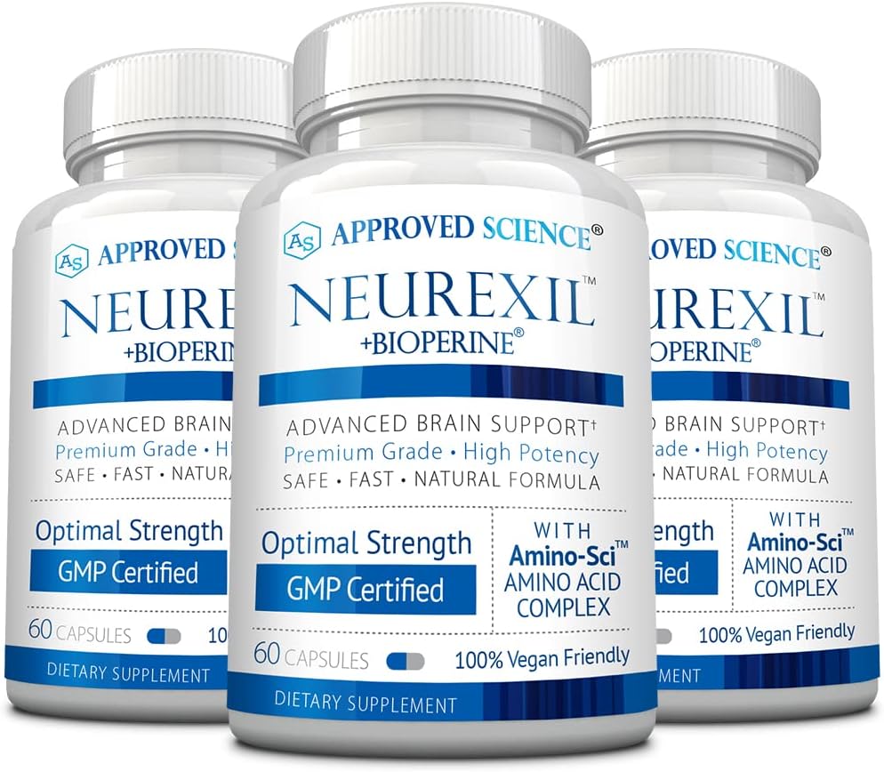 Godkänd vetenskap Neurexil - Naturlig Nootropic Support med DMAE - Förbättra hjärnfunktionen, Sharpen Clarity, Boost Memory - L-Tyrosine, Ginkgo Biloba, Huperzine A, BioPerine - 3 månaders leverans