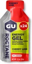 GU Energy Roctane Ultra Endurance Energy Gel, Vegan, Gluten-Free, Kosher och Dairy-Free On-The-Go Sports Nutrition för körning, cykling, vandring eller skidåkning, 24-räkning, Cherry Lime
