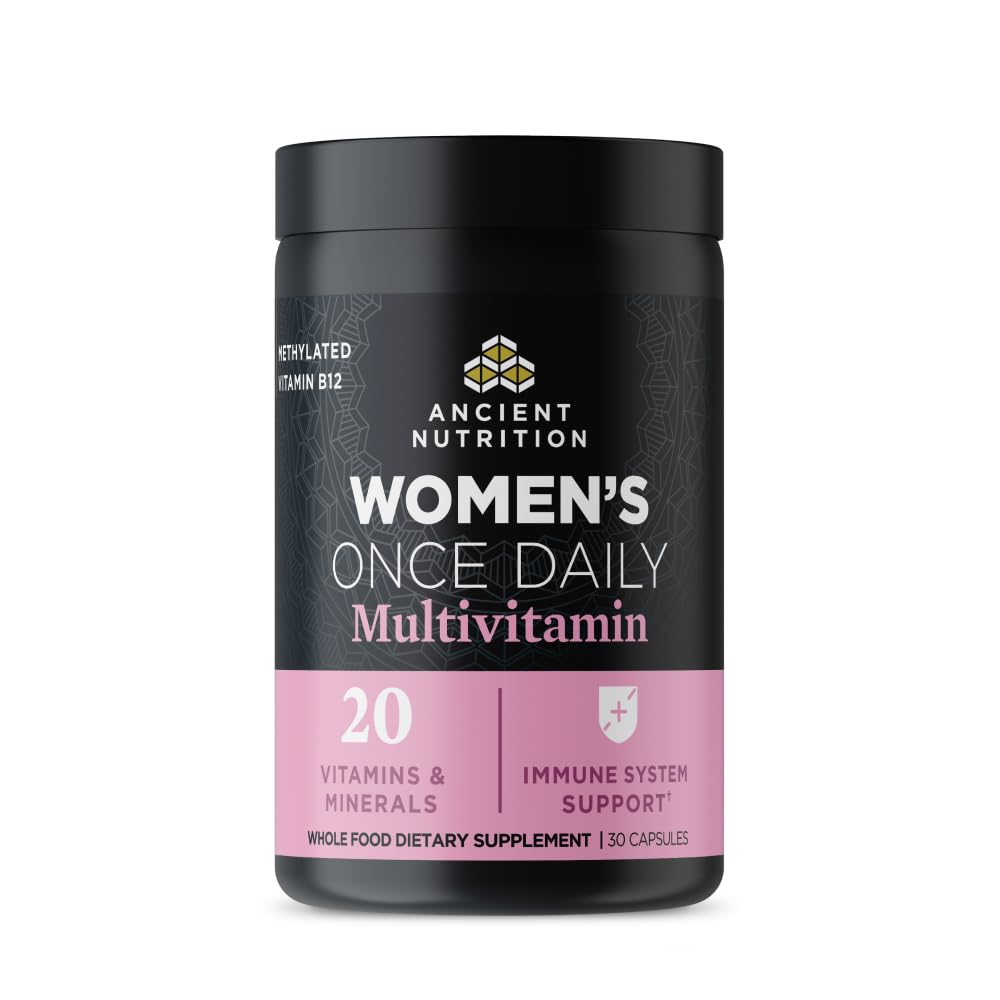 Forntida näring multivitamin för kvinnor, kvinnors när dagliga tillskott, Methlyated Vitamin B, C, K2, Magnesium, folat och järn, stöder benhälsa, 30 greve
