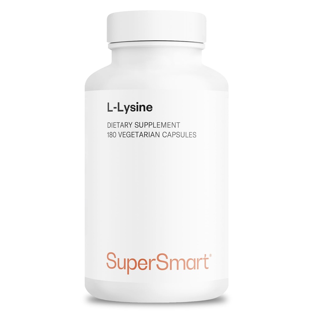 Supersmart - L-Lysine 6000mg per dag (hög styrka) - Essential Amino Acid Lysine Supplement | Non-GMO & Gluten Free - 180 Vegetariska kapslar