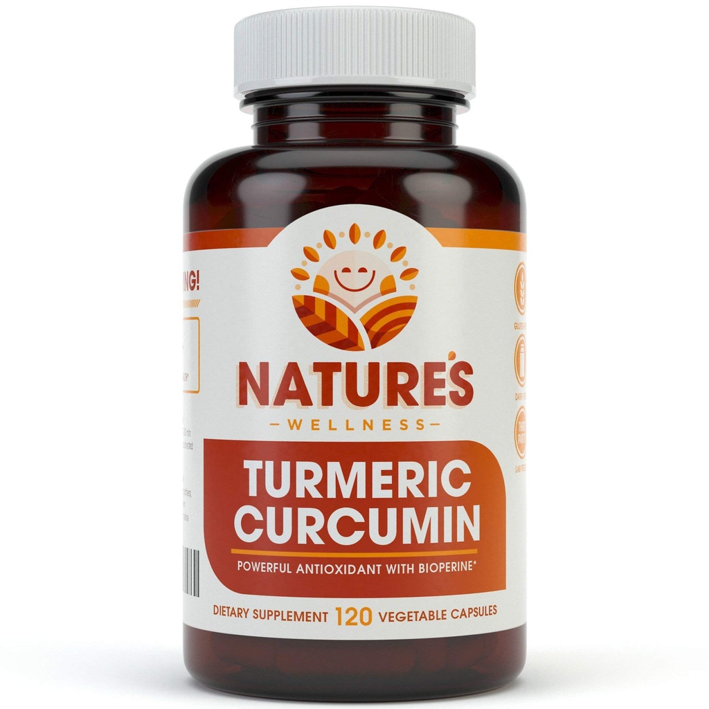1600mg Organic Turmeric Curcumin w / Bioperine och Black Pepper | Icke-GMO | Naturligt gemensamt stöd | Högsta styrka med 95% standardiserade Curcuminoids | Gluten Free | 120 vegetariska Caps
