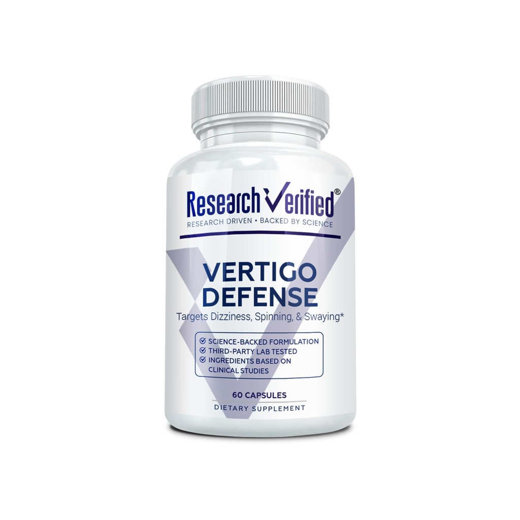 Forskning Vertigo Defense - Soothe Symptoms and Support Inner Ear Balance - Vitamin D3, Ginger, Ginkgo Biloba, BioPerine - 60 kapslar