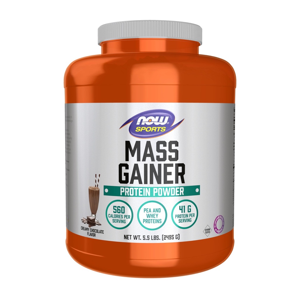 Nu Foods Sports Mass Gainer Protein Powder, Creamy Chocolate Flavor, Pea och Whey Protein Blend, 5,5 lbs.