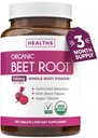 Organic Beet Root Powder Tablets - Extra Strength Beet Supplement med Black Pepper Extract för förbättrad absorption för att stödja hjärthälsa Nitric Oxide Production & Athletic Performance (3 månader)