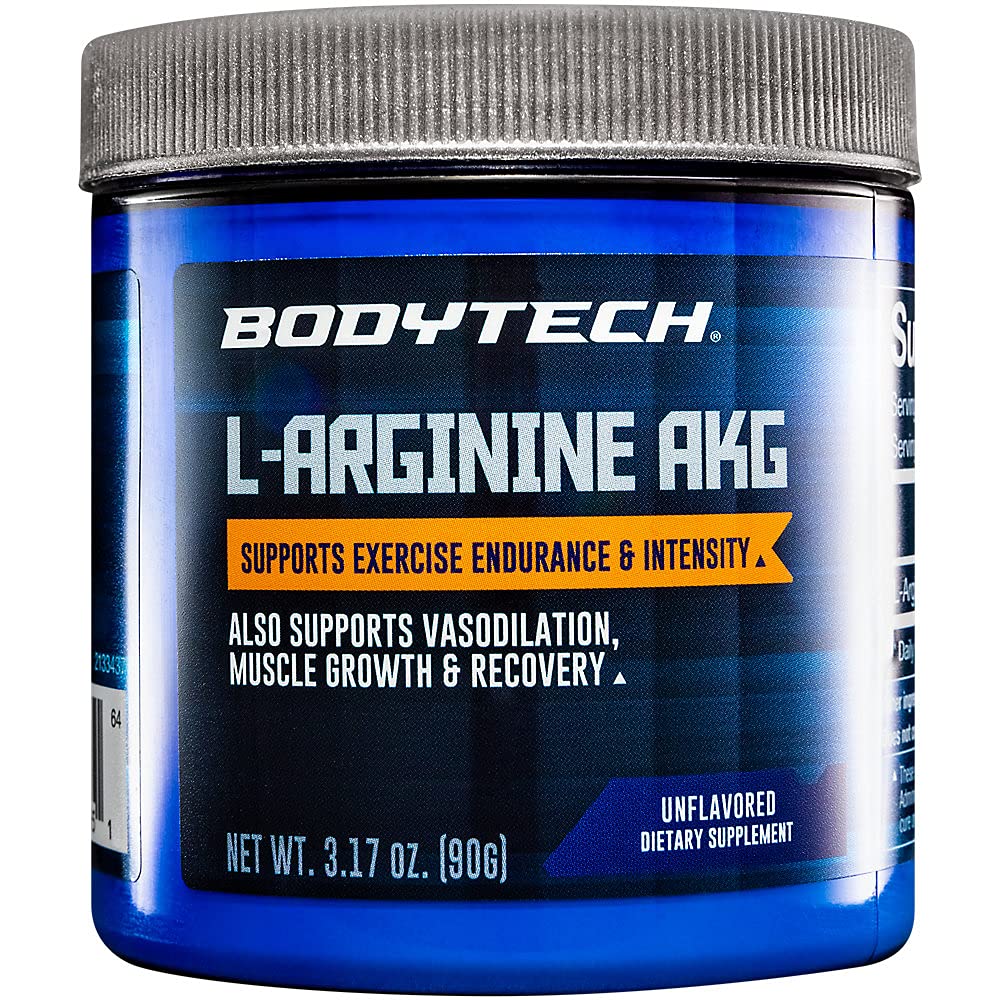 BODYTECH L-Arginine AKG 3000MG - stöder träningsuthållighet och intensitet, muskeltillväxt och återhämtning, vasodilation, kväveoxid (3.17 Ounce Powder)