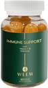 WEEM Immune Support Gummies - Vitamin C - Zink - Echinacea - Health System Support - Alternativ till piller, glutenfri, naturligt tillskott för barn och vuxna - 1 Pack
