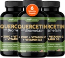 Gade Nutrition Quercetin med vitamin C och Zink - Quercetin 500mg - Quercetin med Bromelain - Zink Quercetin - Quercetin Supplements + Vitamin D3 (Non-GMO, Gluten-Free, Vegan) - 6 månaders leverans