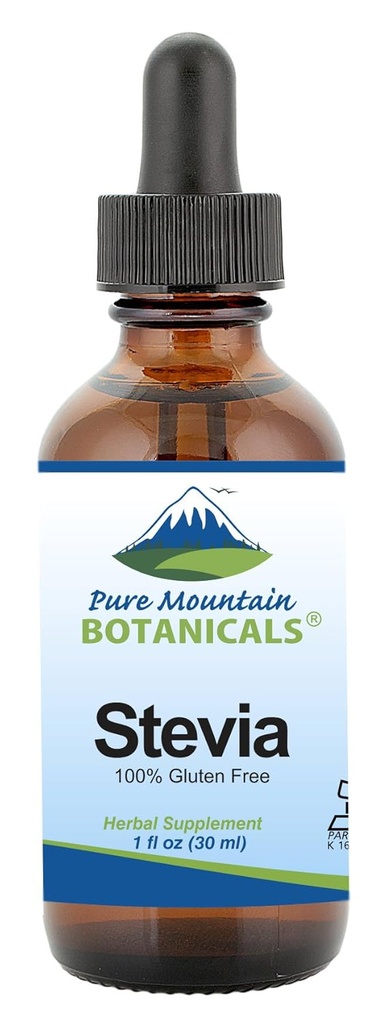 Pure Mountain Botanicals Liquid Stevia Drops - Natural Sweetener - Concentrated Sugar Free Substitute Diabetic Friendly Ideal for Keto Low Carb och Vegan Diet Great Addition to Weight Loss Program