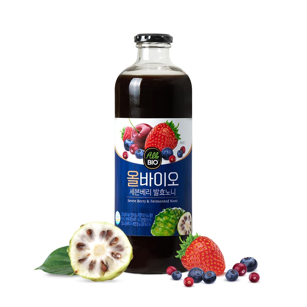 JAVA NONI JUICE EXTRACT med 7 BERRY BLEND - 33,8 fl oz (1L) flaska - 100% ren Resveratrol & Fermenterad av ALLBIO
