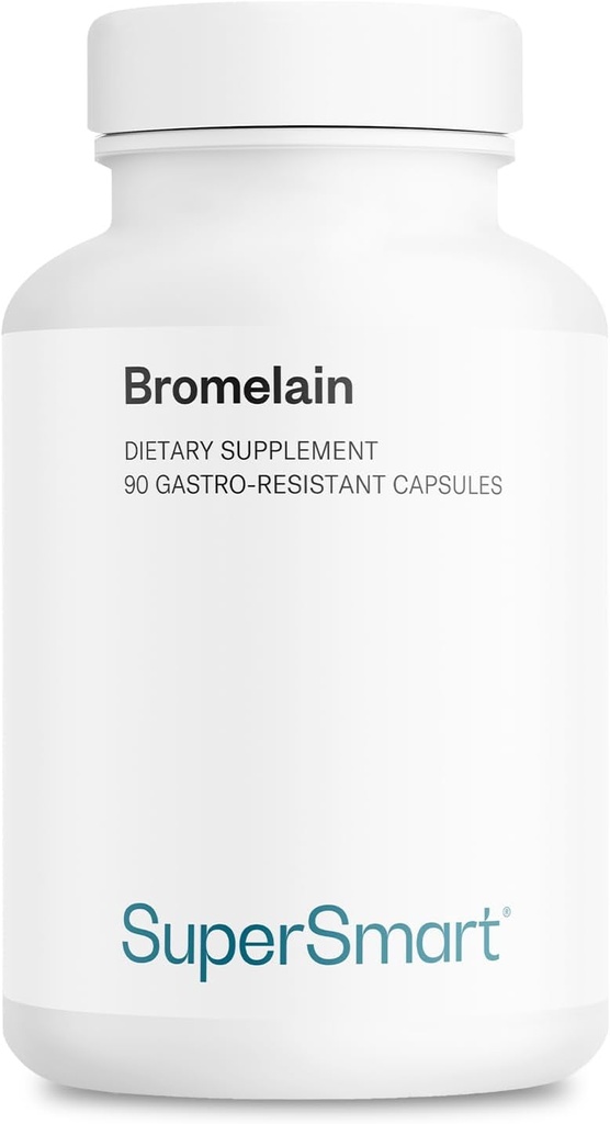 Supersmart - Bromelain 1500 mg 3000 GDU per dag - Enzymer Extracted från Pineapple Roots - Digestive System Booster | Non-GMO & Gluten Free - 90 DR kapslar