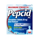Pepcid AC Maximal Strength Heartburn Relief Tablets, OTC Medicine Prevents & Relieves Heartburn På grund av syra Indigestion & Sour Stomach, 20mg Famotidine Acid Reducer, ICY Cool Mint, 40 ct