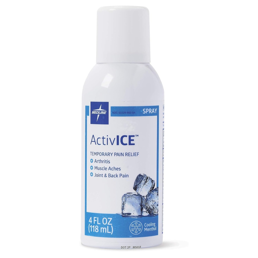 Medline ActivICE Spray Cooling Gel, Topical Pain Relief för artrit, Joint, Muscle, Back & Body Aches & Pain, 4 oz
