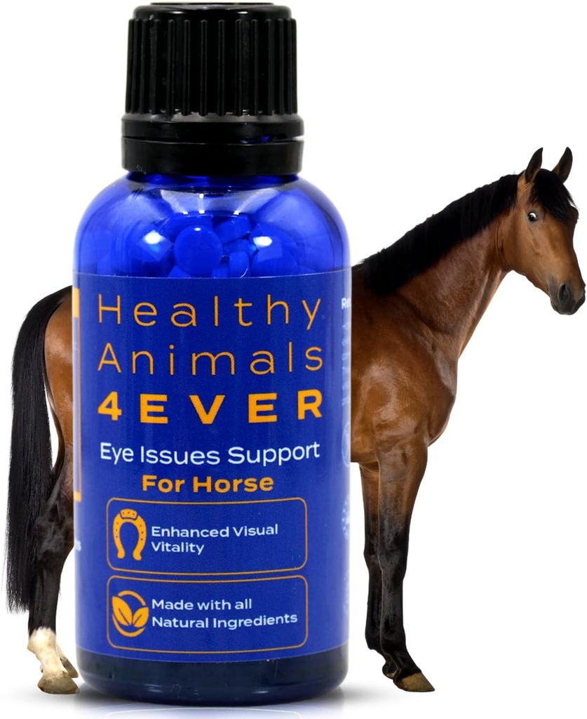 HA4E - Häst Eye Health Support - Upprätthåller normala mineralnivåer för hälsosamma ögon - Högeffektivt, naturligt homeopatiskt tillskott - 300 Tabletter