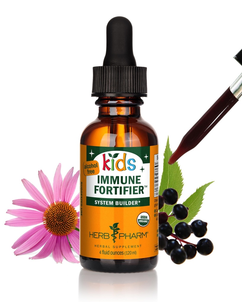 Herb Pharm Kids Certified-Organic Alcohol-Free Immune Fortifier Liquid Herbal Formel, 1 Ounce