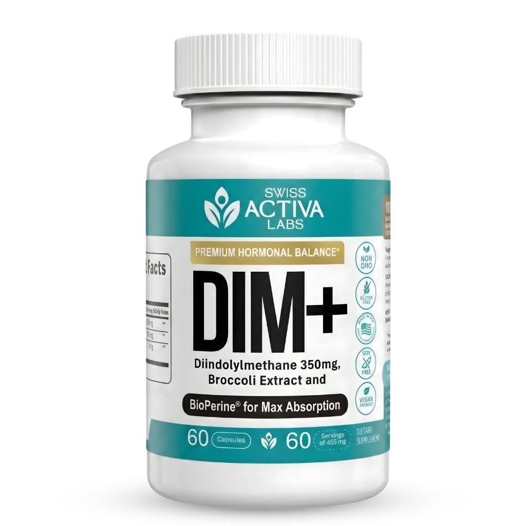 Swiss Activa+ Labs DIM Supplement for Women & Men, Estrogen Balance Support