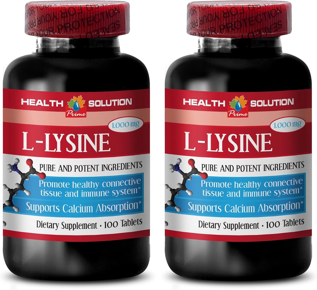 L-lysin 1000 mg tabletter - L-LYSINE 1000MG - Främja hälsosam hud - l-lysin tabletter - l-lysin 1000mg tabletter - l-lysin Supplement - l-lysin salva - lysin 1000mg tabletter, 2 flaskor 200 flikar