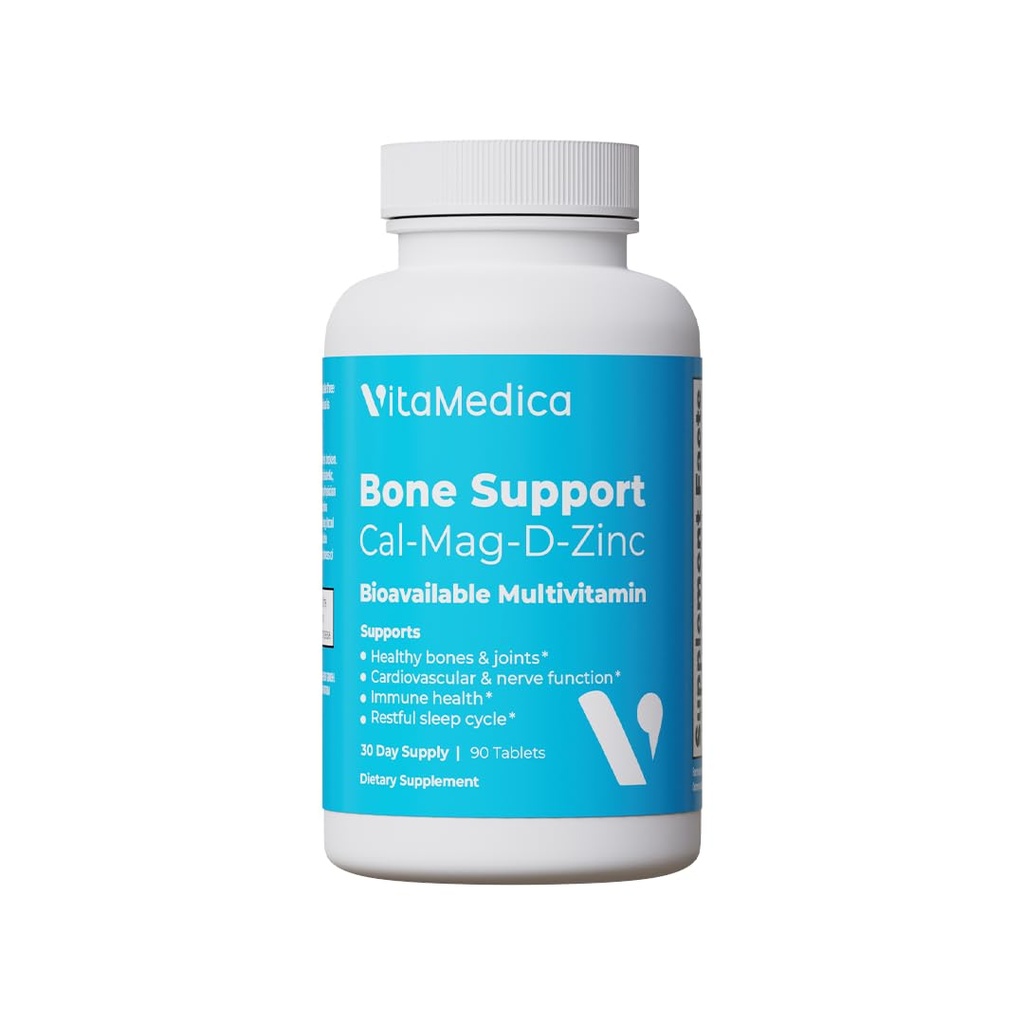 VitaMedica | Bensupport | Tillägg för ben och gemensamma | Calcium | Magnesium | Vitamin D & Vitamin K | Boron | Chelated Minerals | Bensupport | Natursömn | Made in USA | 90 Ct | 30 Servings