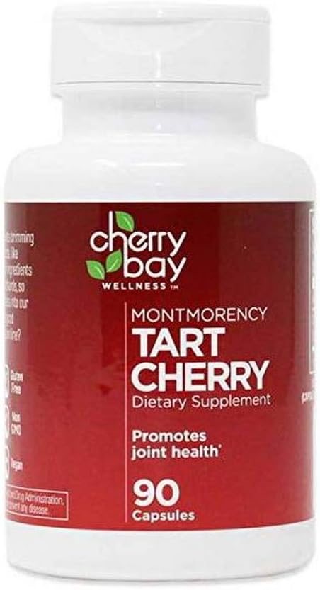Montmorency Tart Cherry Dietary Supplement 480mg | 90 greve | Non-GMO & Gluten Free | Hjälper till att stödja gemensam hälsa