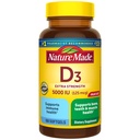 Nature Made Vitamin D3 5000 IE (125 mcg) Softgels, Extra Strength Vitamin D Supplement för ben och immun Health Support, 180 greve, 180 Dag Supply