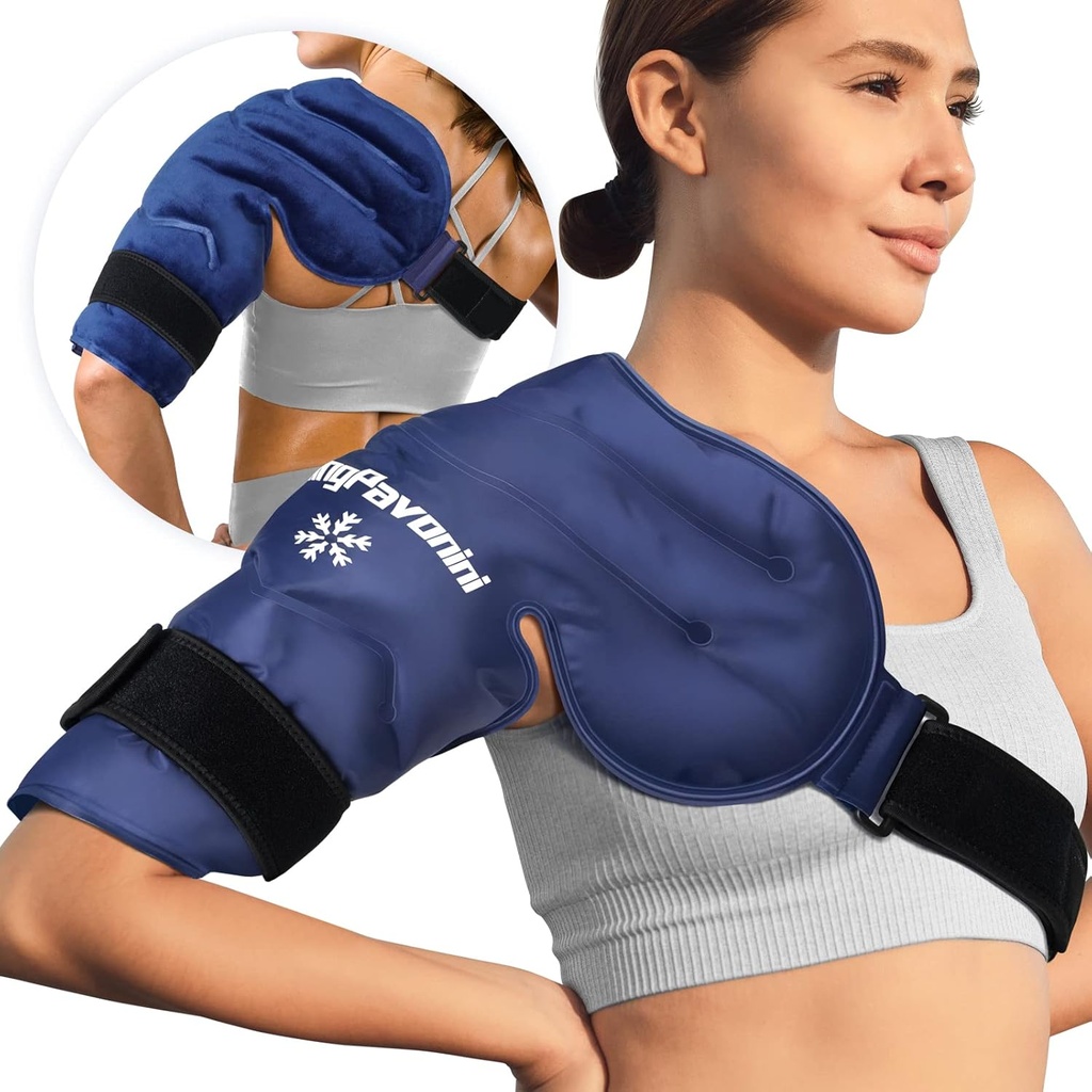 KingPavonini Shoulder Ice Pack Rotator Cuff Cold Therapy, Återanvändbar Gel Ice Pack för axelskador, smärtlindring, svullnad, axlar kirurgi, Tendonitis, Bursitis, Blue, Medium Size