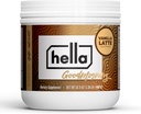 Hella Nutrition Goodmorning Coffee Alternative Natural Caffeine med Mushroom Coffee Substitute | Protein, Collagen, Vitamins B-12 & D, Electrolytes, & Minerals | Non GMO (20 Servings, Vanilla Latte)