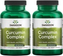 Swanson Curcumin Complex - Herbal Supplement Supporting Joint Health, Mobility & Physical Function - Standardiserad med BioPerine för maximal Absorption - (120 Veggie Capsules) (2 Pack)