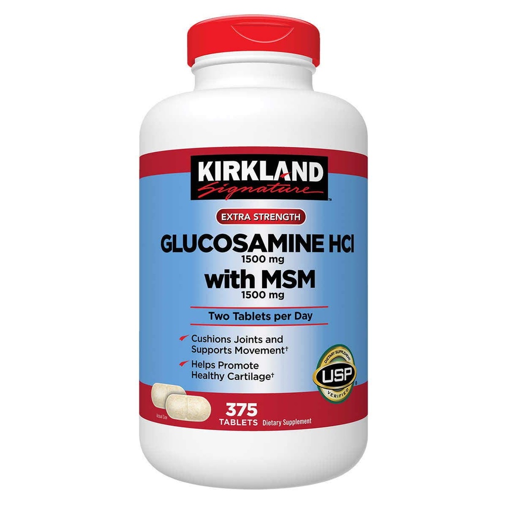 Kirkland Signature Glukosamin med MSM, 375 tabletter (2 Pack)