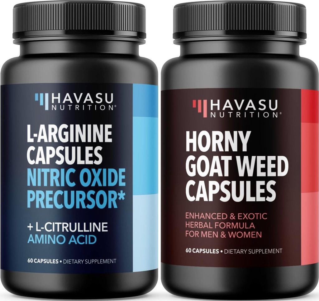 HAVASU NUTRITION Horny Goat Weed Capsules (30 portioner) och L Arginine L Citrulline Supplement (30 portioner)