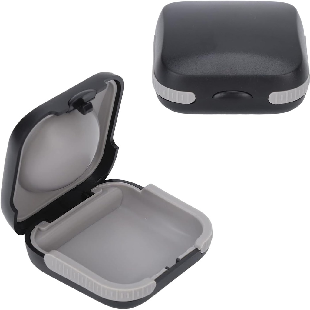Skyddsfall för resehörhjälpmedel Hard Small Splashproof 2.16 "*2.04"*0.39 "Cushioned Interior för 2 hörapparater, ITE, RIC, CIC (Black)