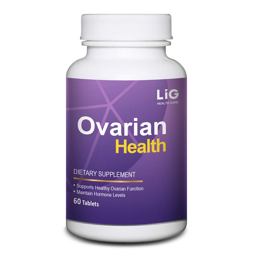 LIG Ovarian Health - Naturtillskott (60 tabletter) - Shrink Ovarian Cysts - Balance Hormone Levels - Upprätthåll Ovarian Health - Honeysuckle Flower