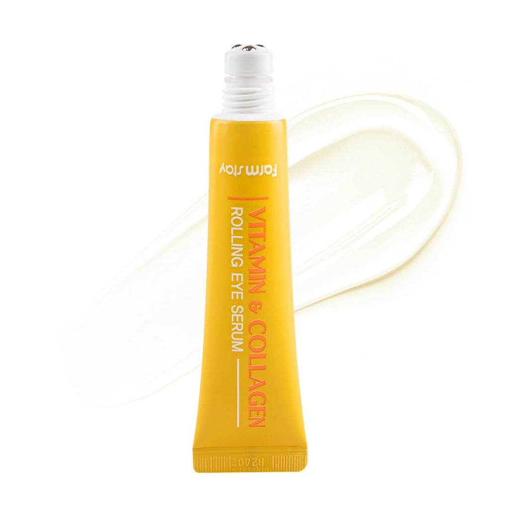 FARMSTAY Vitamin & Collagen Roll-on Eye Serum – Hydrating & Firming Eye Care, Reduces Puffiness, Dark Circles & Fine Lines – Easy-to-Apply Rollerball Design, 0.84 fl. oz.