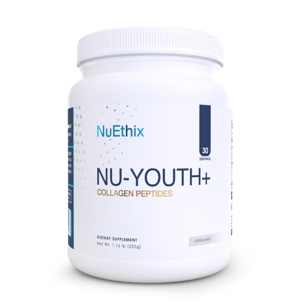 NuEthix Formulations Nu-Youth + Collagen Protein, Collagen Peptides, kan hjälpa till att stödja ben och gemensamma kosttillskott, 30 portioner