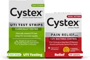 Cystex Urinary Tract Infection (UTI) Test Strips + Smärtlindring: 4 Test Strips & 48 Capsules Smärtlindring Medicin