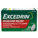 Excedrin Migraine Relief Caplets för Migraine Symptoms, Acetaminophen 250mg, Aspirin 250mg, koffein 65mg, Smärta Reliever, 24 greve