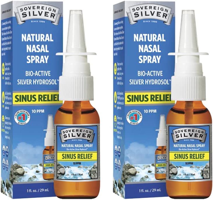 Suverän Silver Bio-Active Colloidal Silver Hydrosol för Immun Support - 10ppm - 1oz - Nasal Spray - Pack av 2